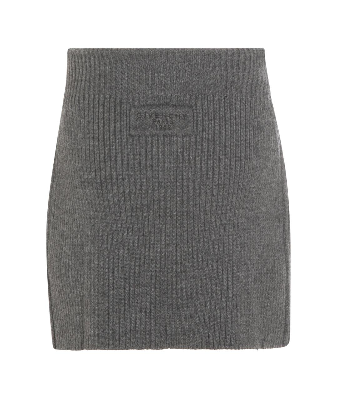 GIVENCHY Серая шерстяная юбка мини, фото 2