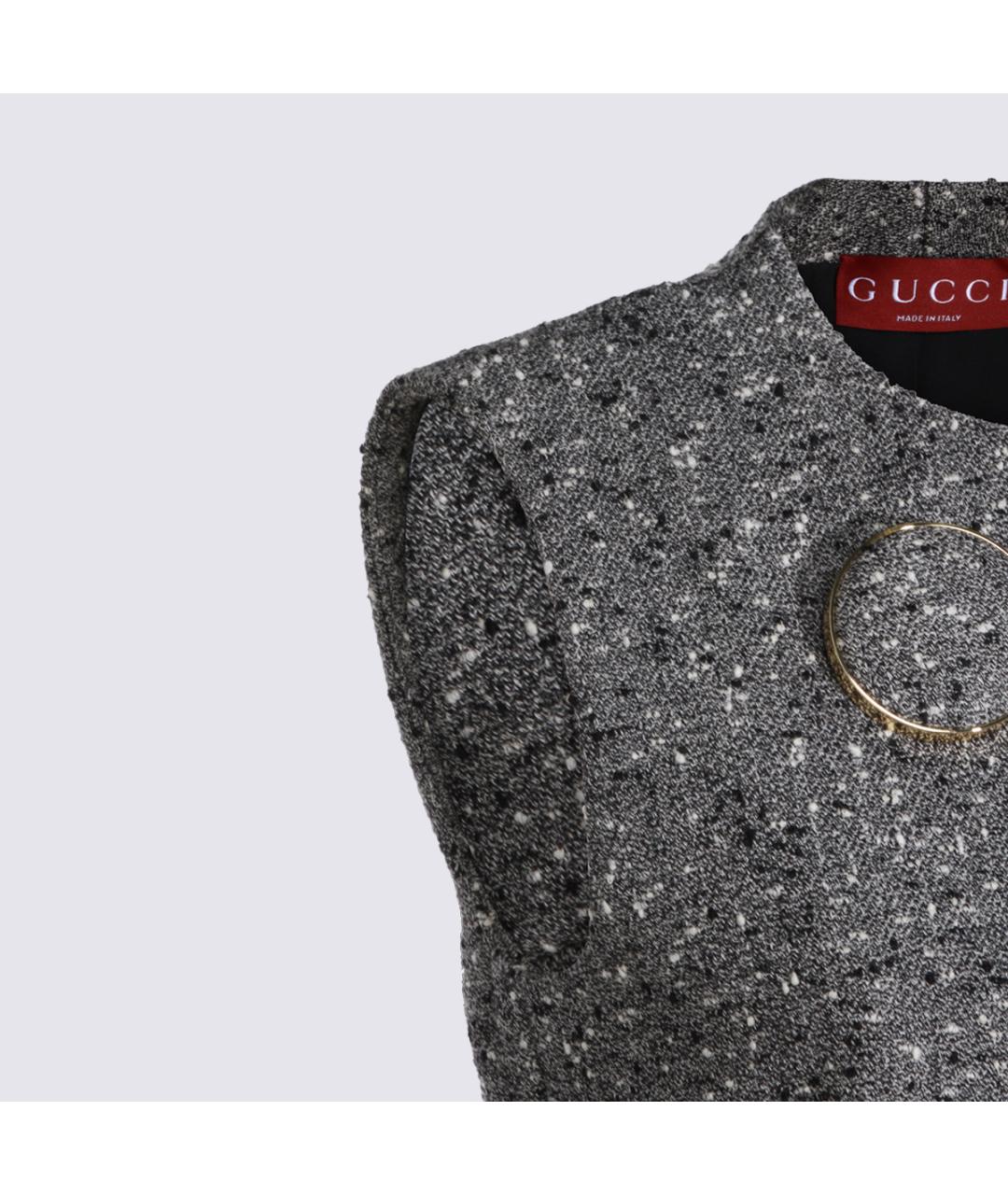 GUCCI Серое шерстяное платье, фото 5