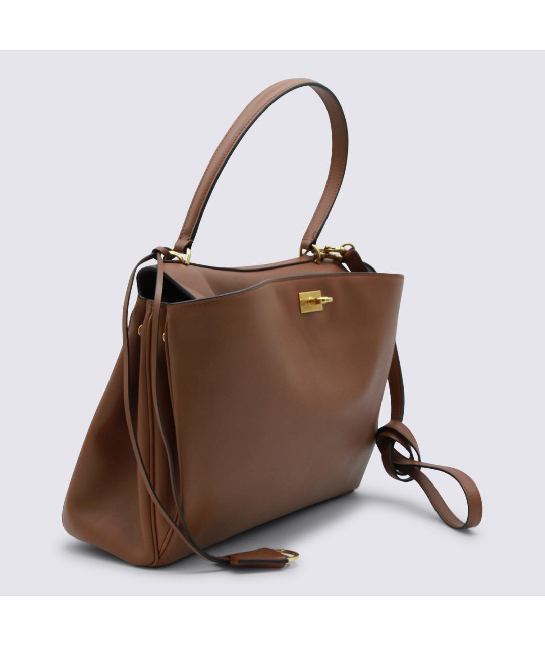 BALENCIAGA Коричневая кожаная сумка тоут, фото 3