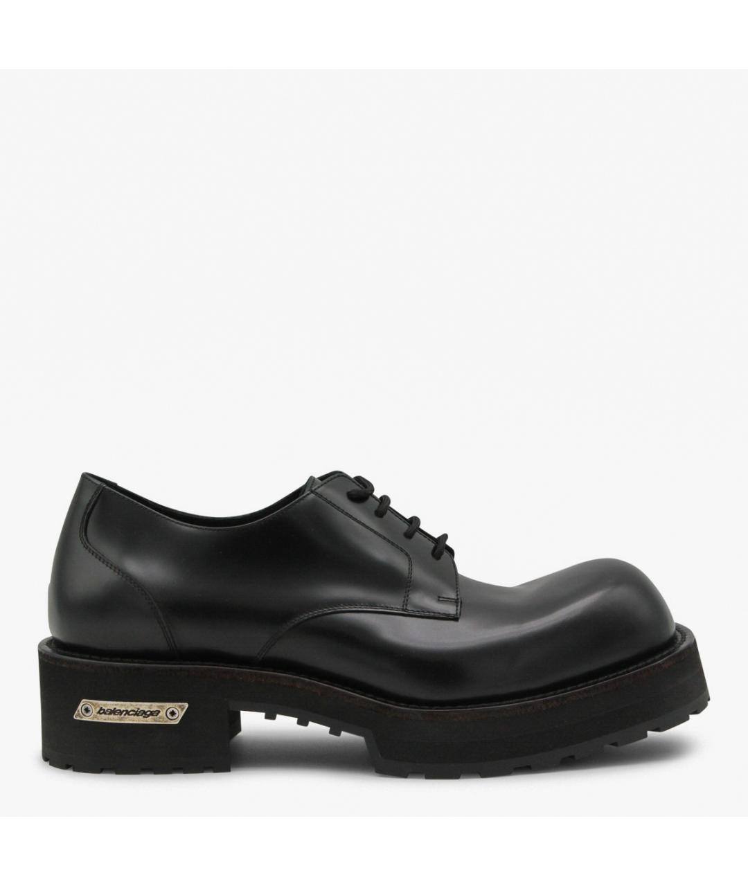 BALENCIAGA Черные кожаные низкие ботинки, фото 5