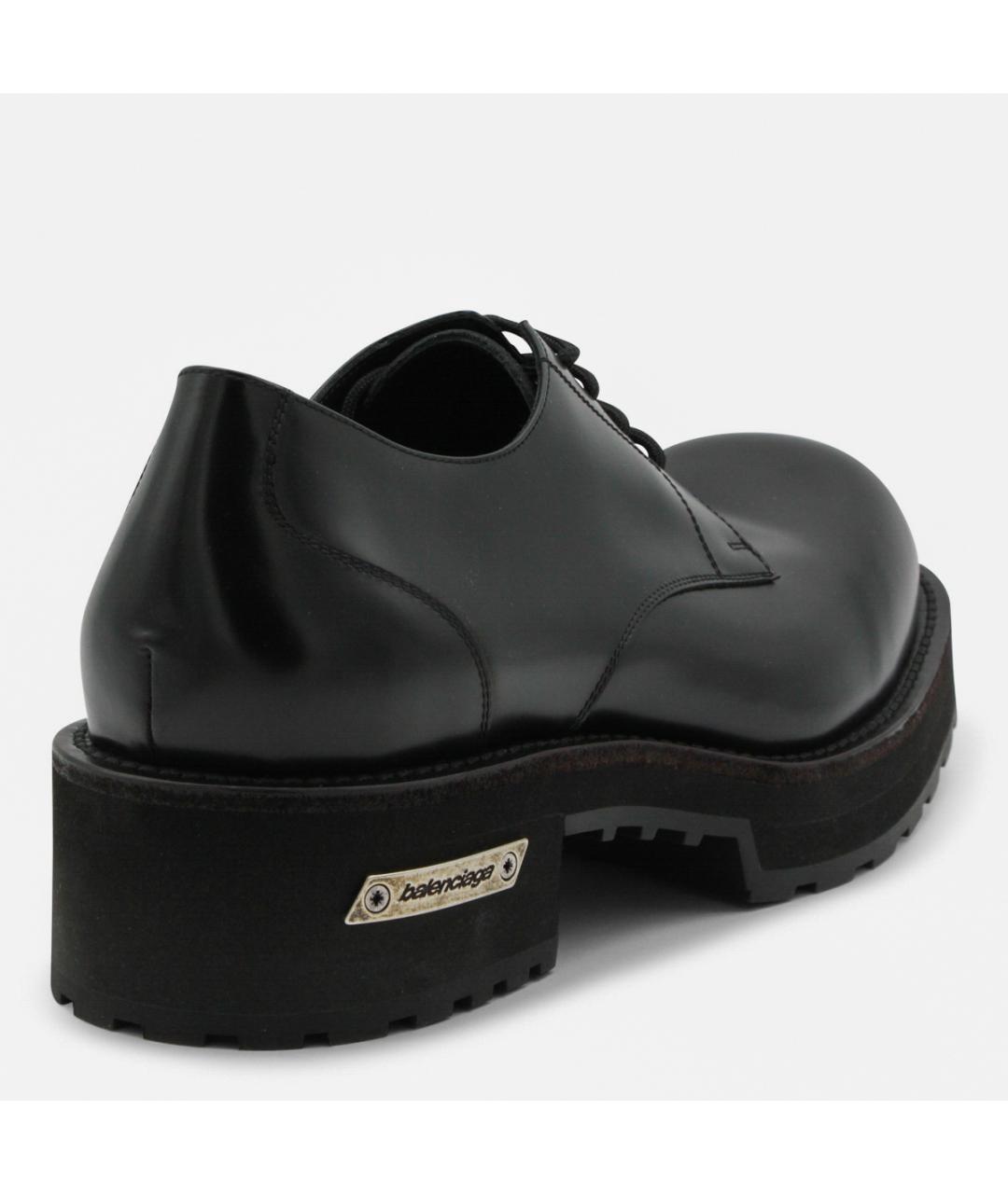 BALENCIAGA Черные кожаные низкие ботинки, фото 3