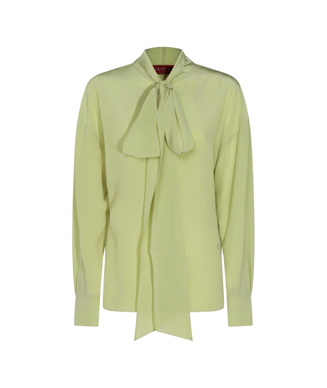 GUCCI Зеленая шелковая блузы, фото 1
