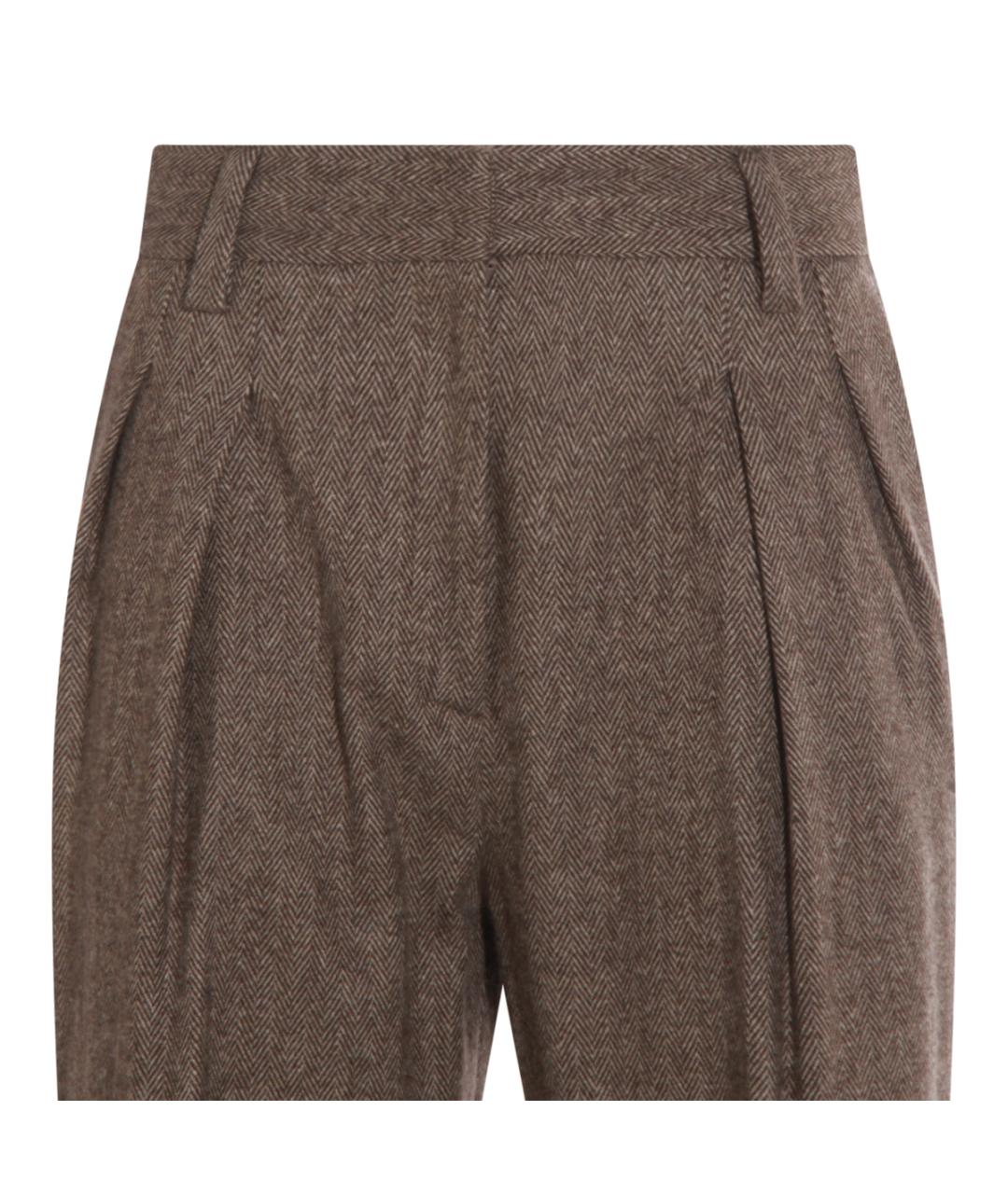 ANTONELLI FIRENZE Коричневые шерстяные прямые брюки, фото 3