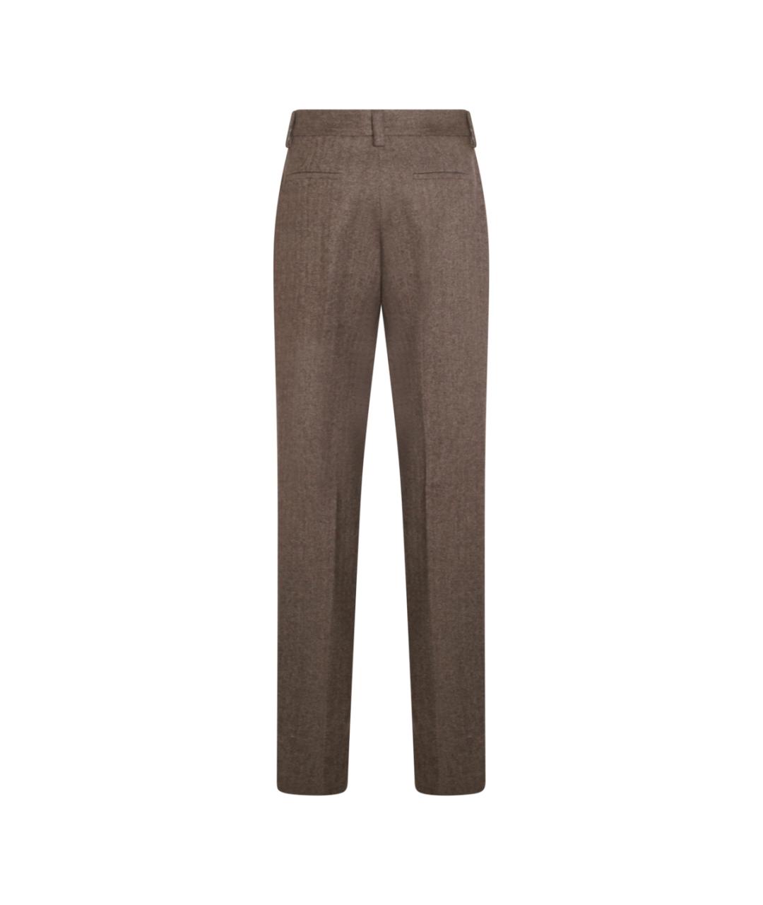 ANTONELLI FIRENZE Коричневые шерстяные прямые брюки, фото 2