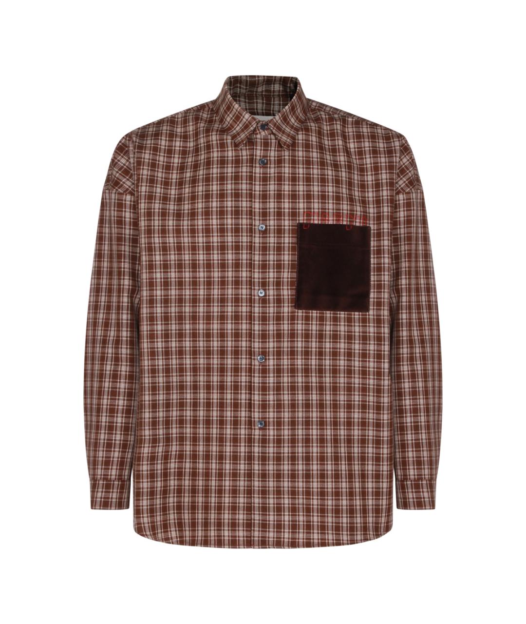 MARNI Коричневая шерстяная кэжуал рубашка, фото 6