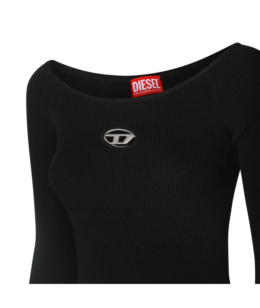 DIESEL Черное вискозное повседневное платье, фото 3