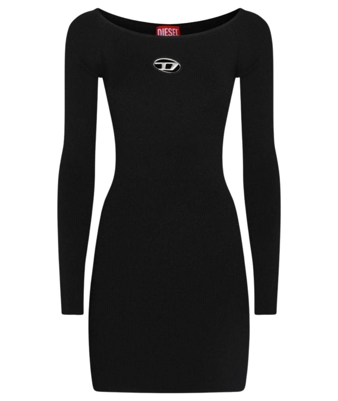 DIESEL Черное вискозное повседневное платье, фото 1
