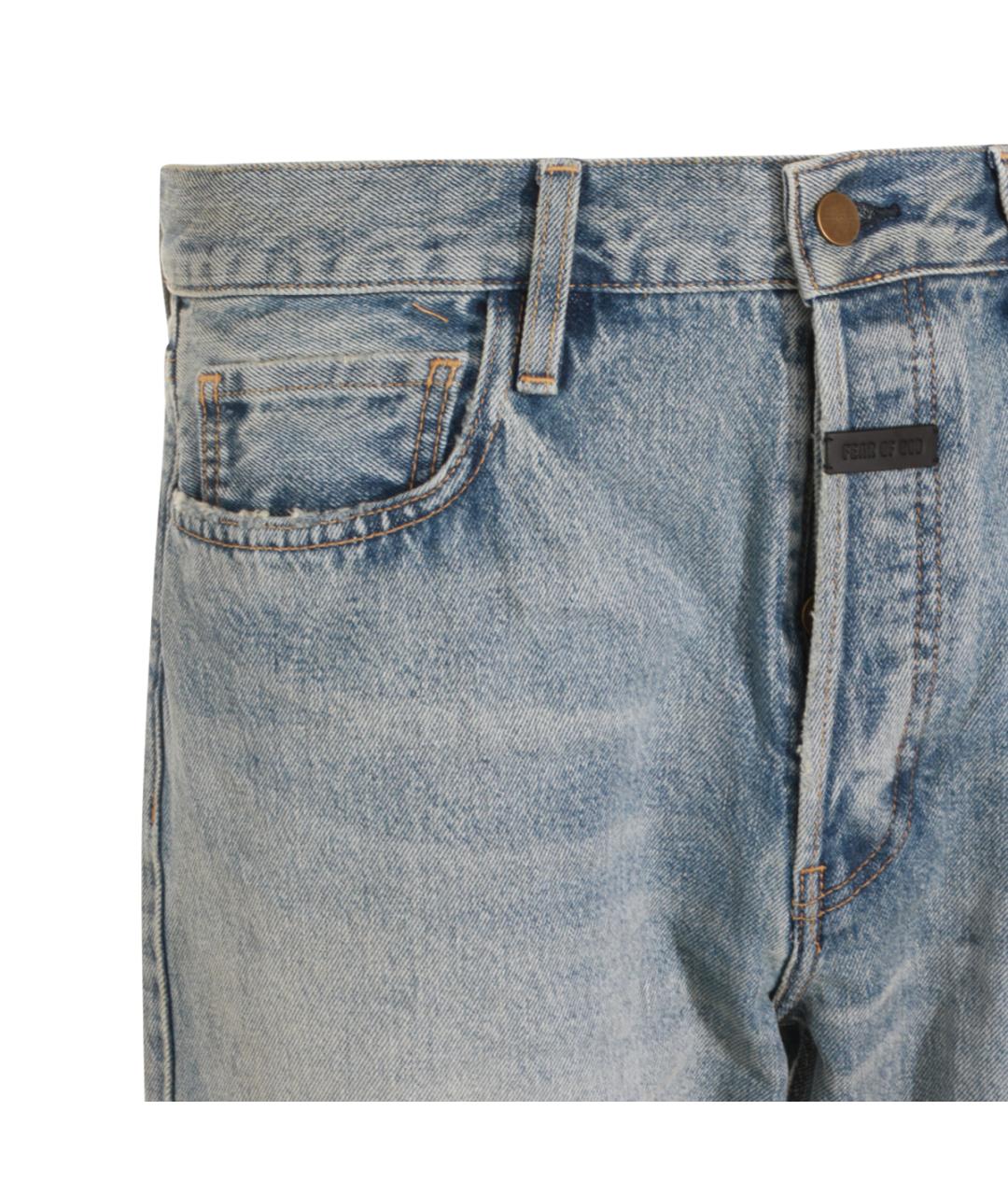 FEAR OF GOD Голубые хлопковые прямые джинсы, фото 3