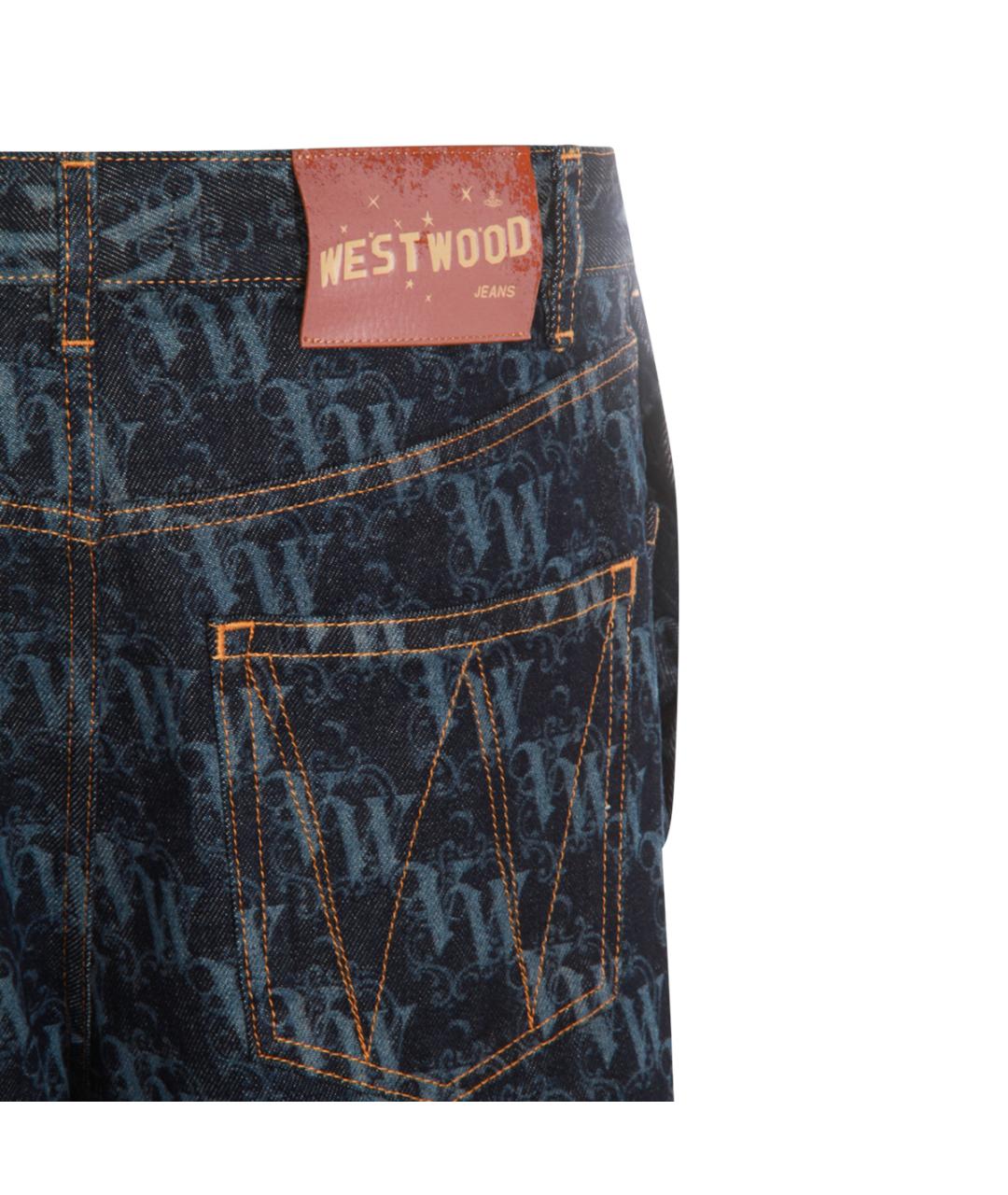 VIVIENNE WESTWOOD Синие хлопковые прямые джинсы, фото 3