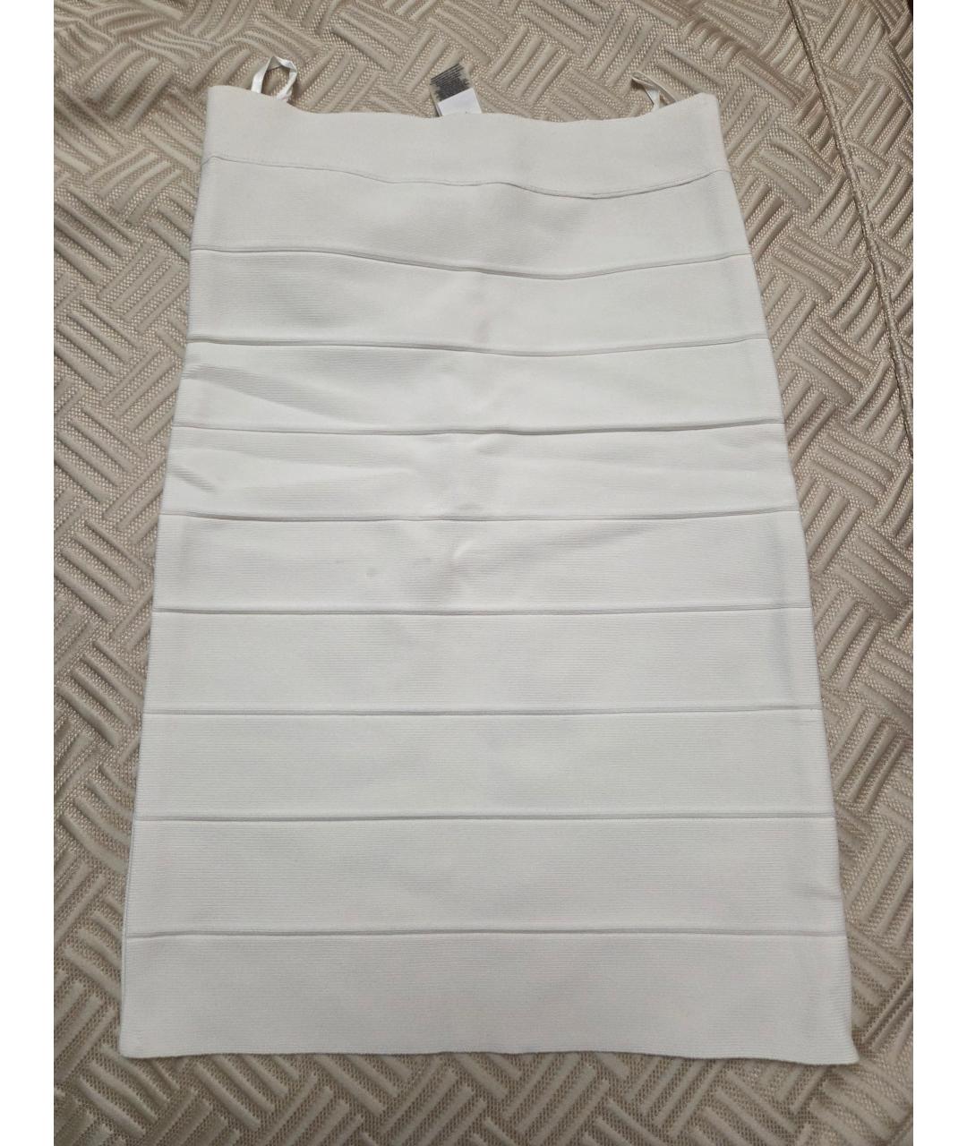 BCBG MAXAZRIA Белая вискозная юбка миди, фото 5