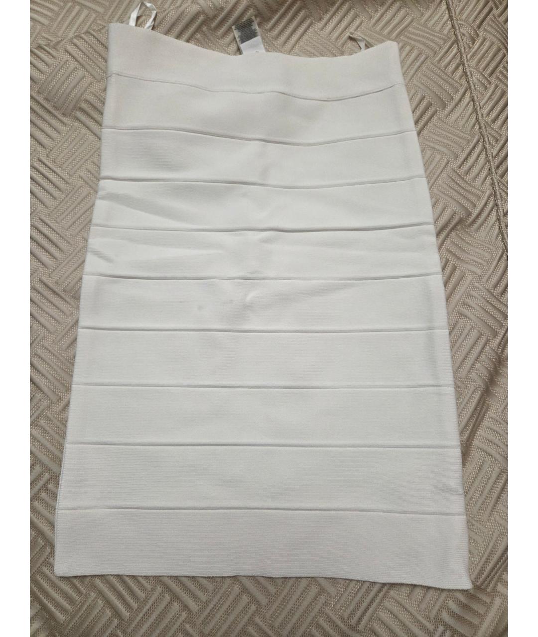 BCBG MAXAZRIA Белая вискозная юбка миди, фото 2