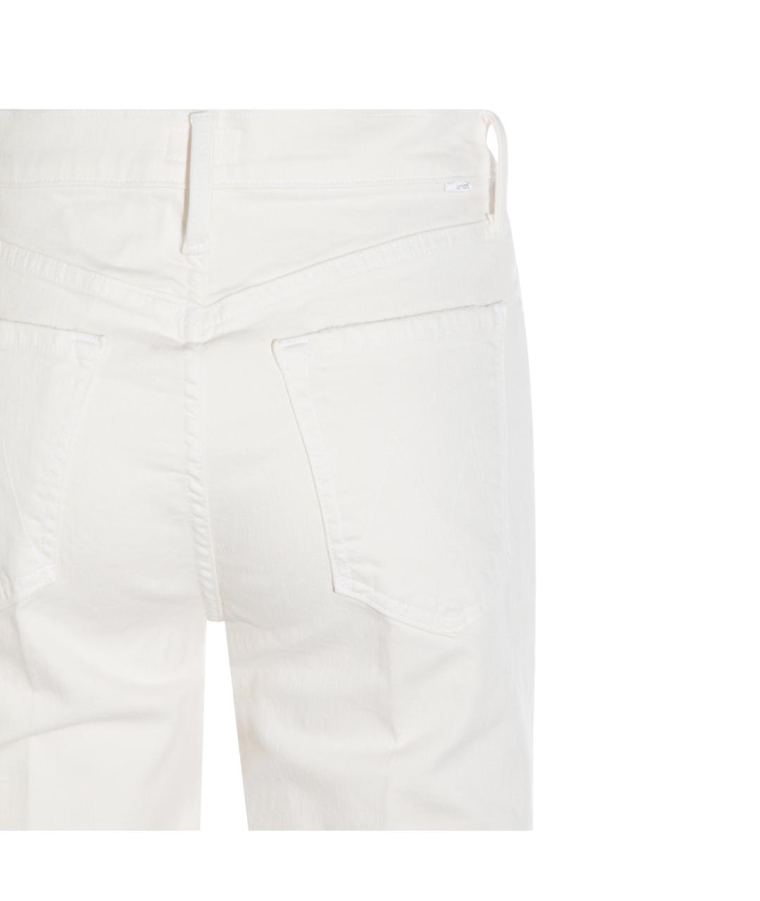 MOTHER Белые хлопковые прямые джинсы, фото 4