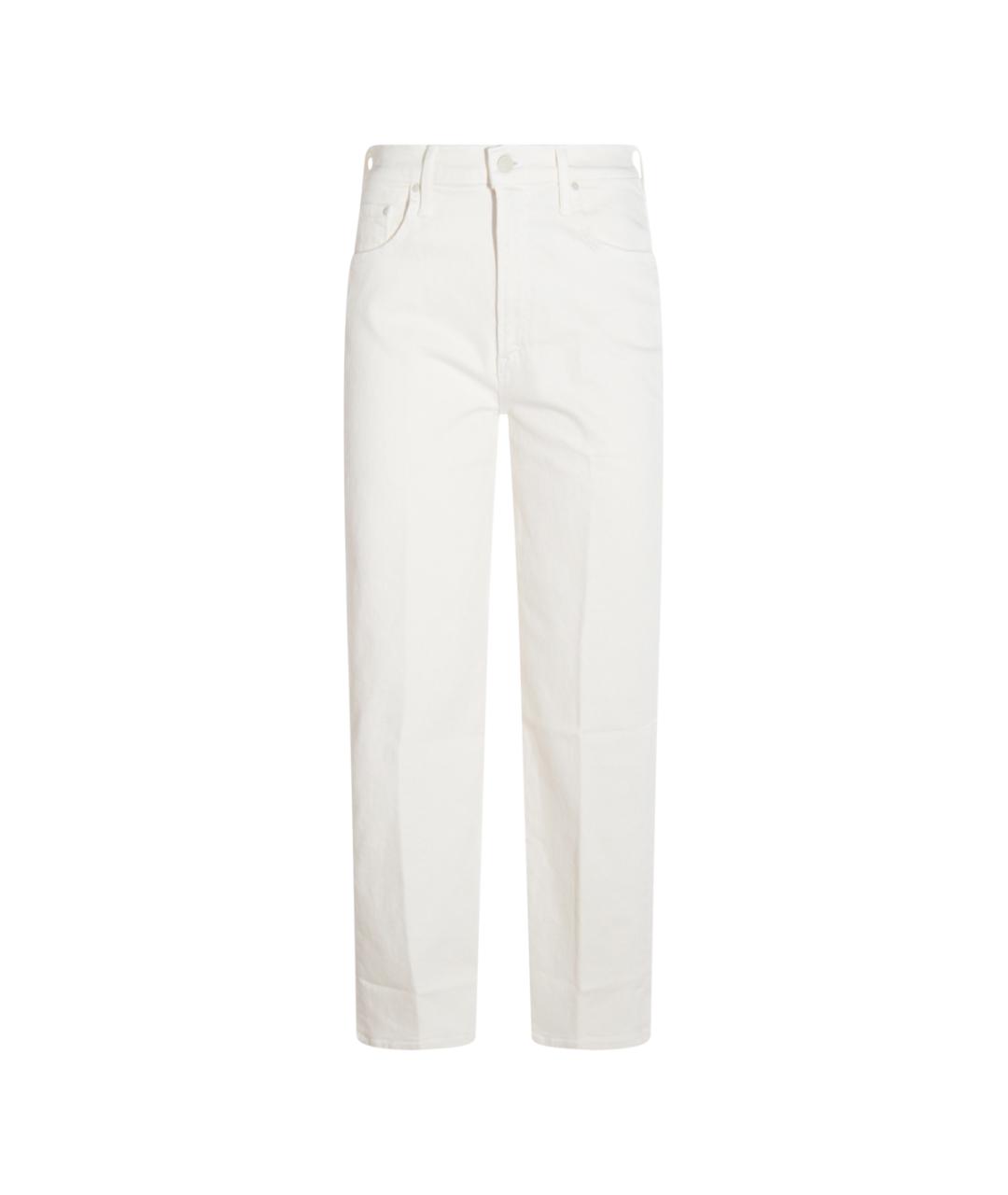 MOTHER Белые хлопковые прямые джинсы, фото 1