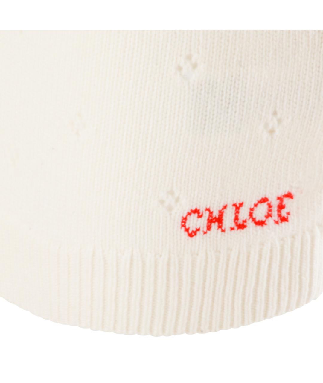 CHLOE Белая шерстяная юбка миди, фото 3
