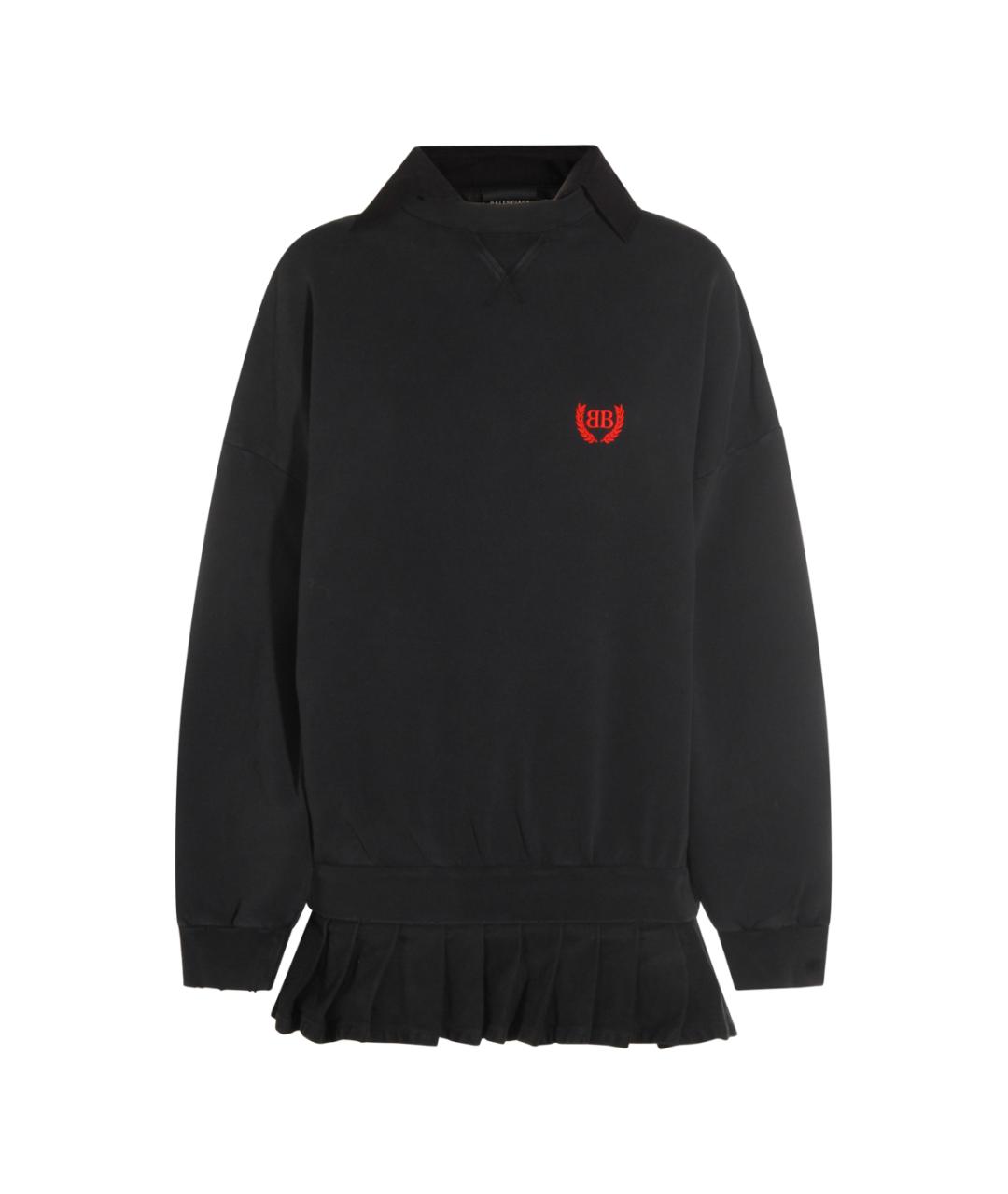 BALENCIAGA Черное хлопковое повседневное платье, фото 1