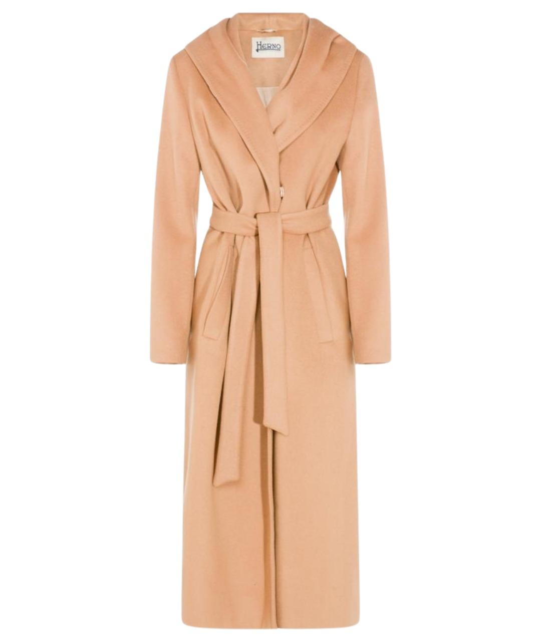 HERNO Бежевое шерстяное пальто, фото 1