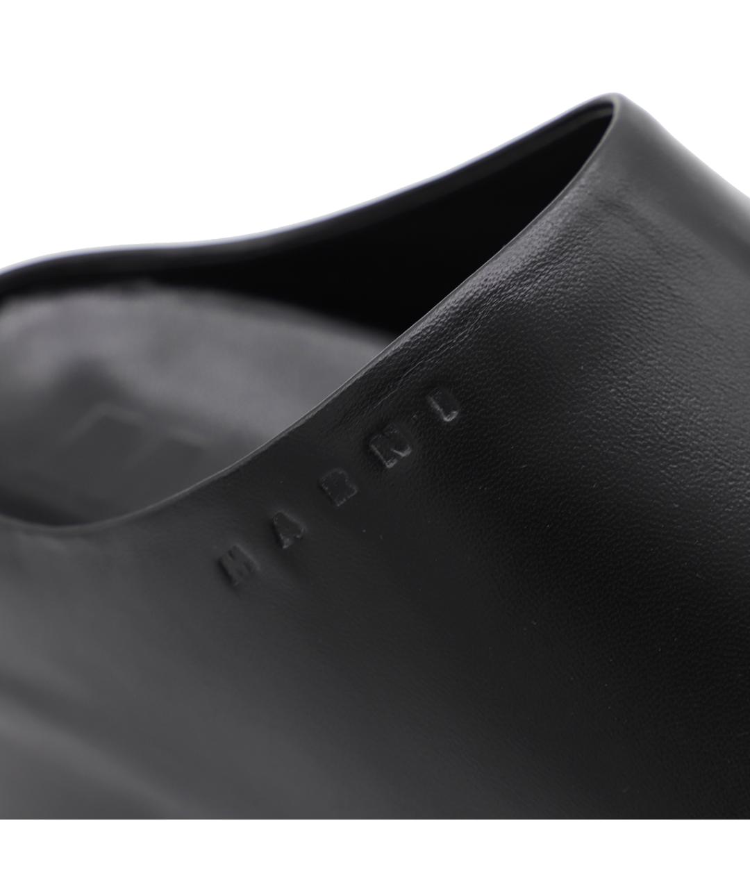 MARNI Черные кожаные сабо, фото 4