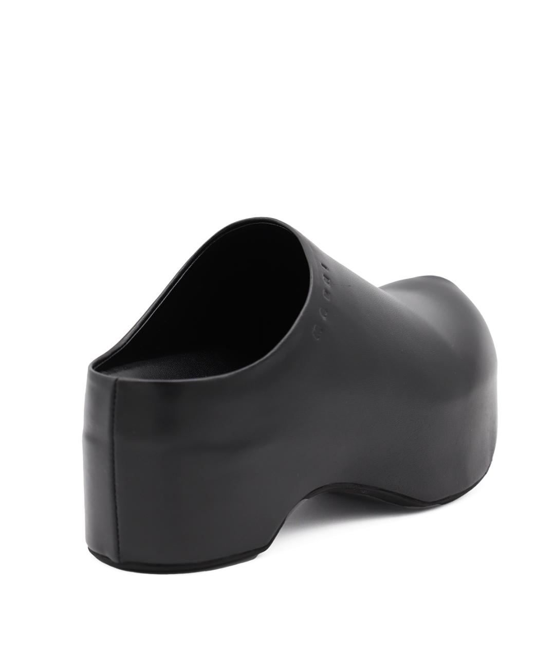 MARNI Черные кожаные сабо, фото 3