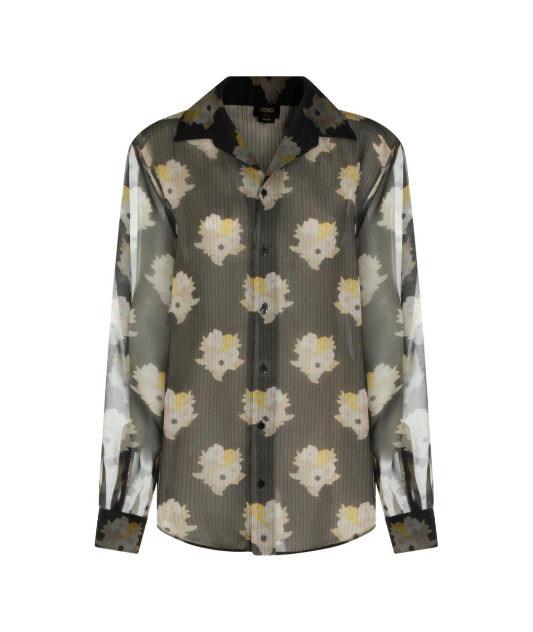 FENDI Мульти шелковая кэжуал рубашка, фото 1