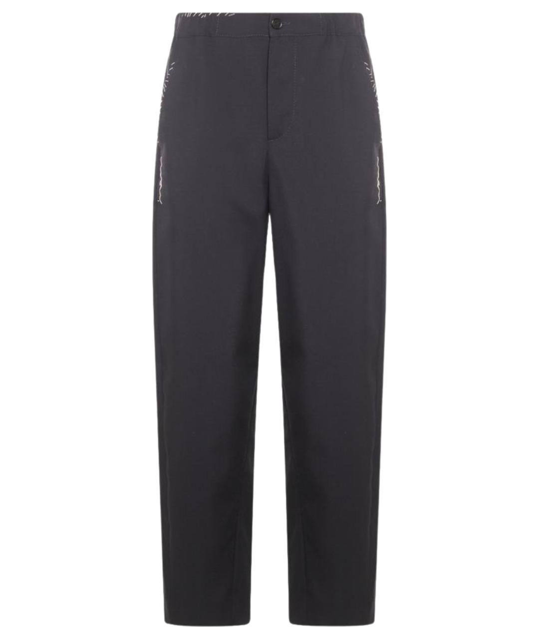 MARNI Черные хлопковые прямые брюки, фото 1