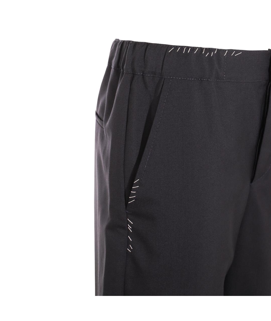 MARNI Черные хлопковые прямые брюки, фото 3