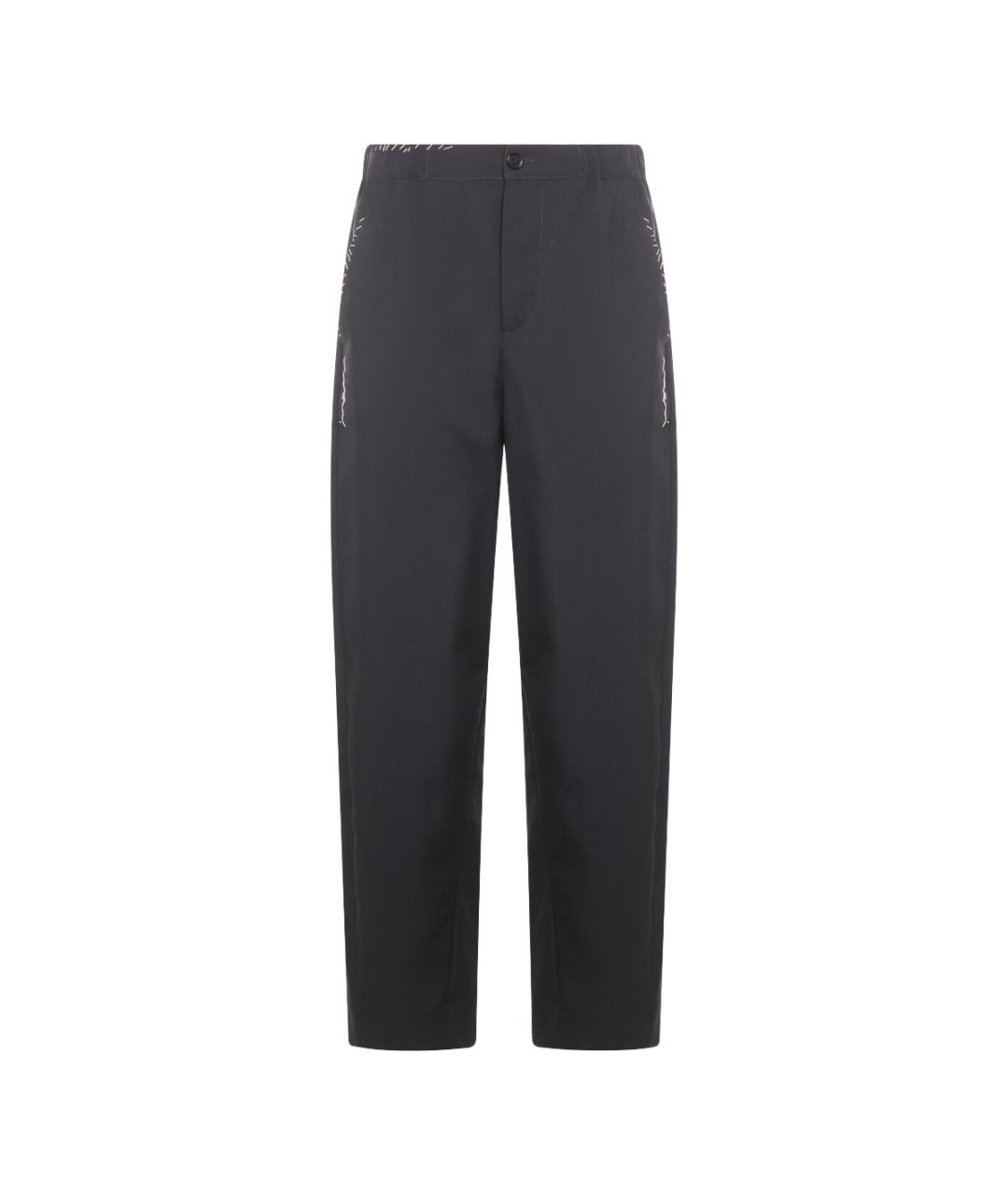 MARNI Черные хлопковые прямые брюки, фото 5