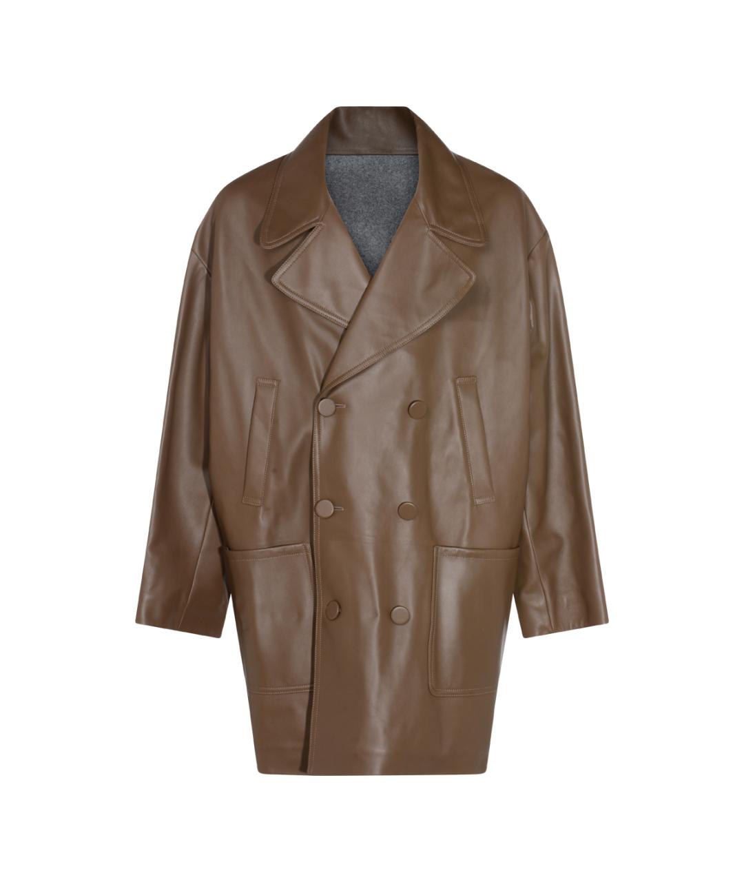 FENDI Коричневая кожаная куртка, фото 1