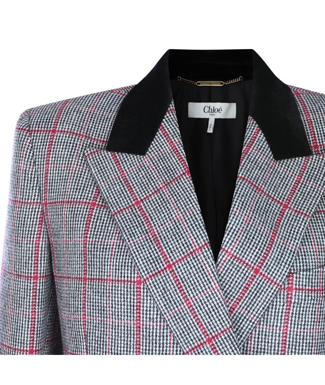 CHLOE Серый шерстяной жакет/пиджак, фото 3