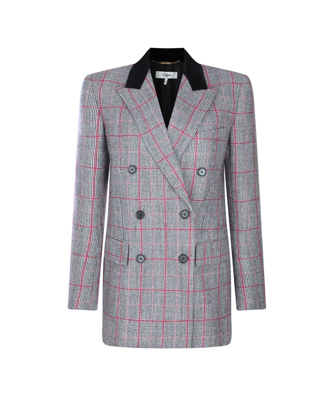 CHLOE Серый шерстяной жакет/пиджак, фото 1