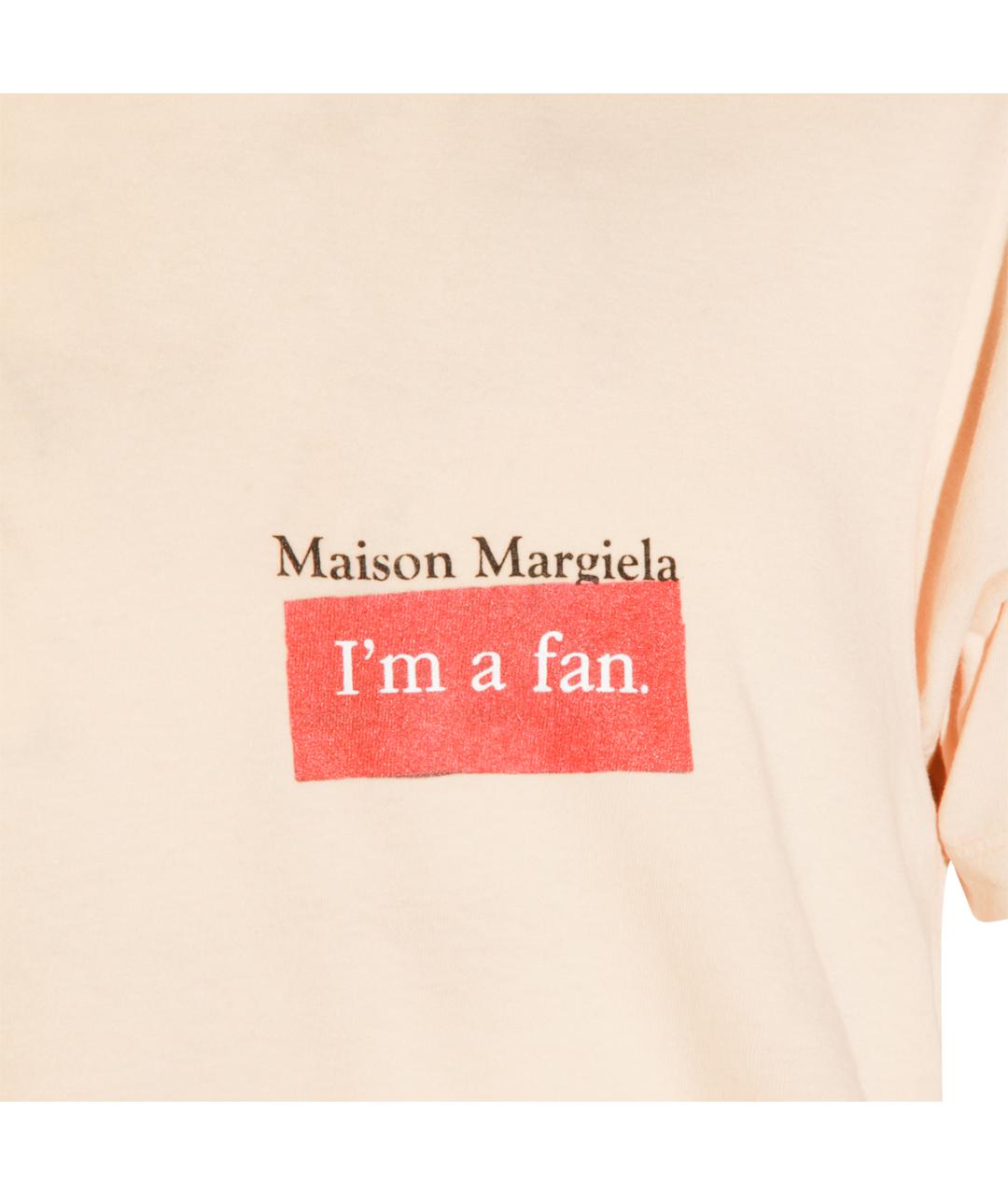 MAISON MARGIELA Бежевая хлопковая футболка, фото 3