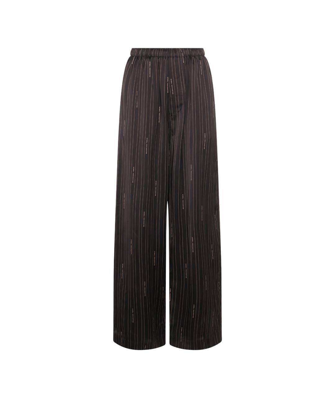 BALENCIAGA Черные вискозные прямые брюки, фото 1