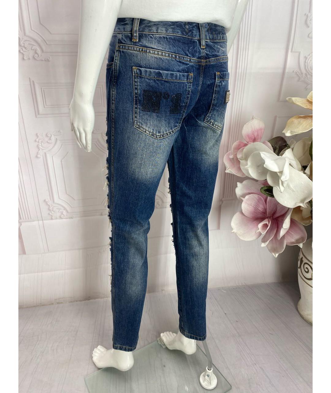 PHILIPP PLEIN Синие хлопковые джинсы слим, фото 6