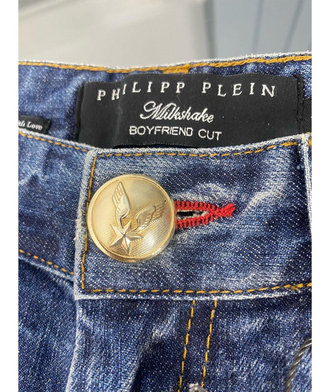 PHILIPP PLEIN Синие хлопковые джинсы слим, фото 8