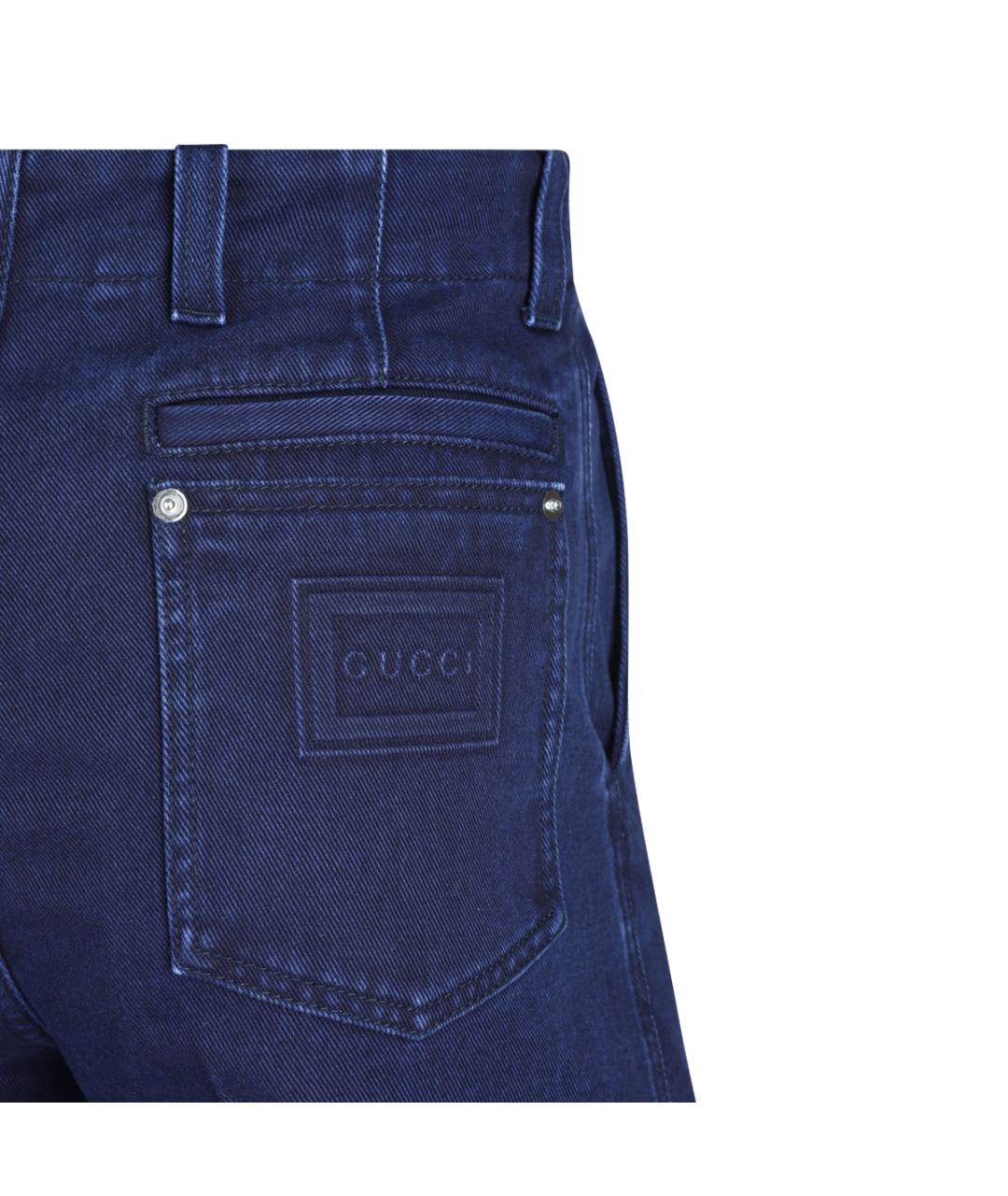 GUCCI Синие хлопковые повседневные брюки, фото 4