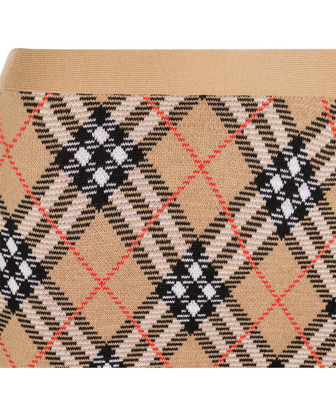 BURBERRY Бежевая шерстяная юбка миди, фото 3