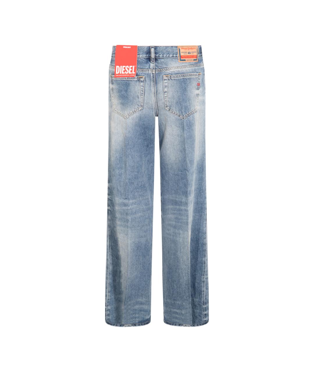 DIESEL Синие хлопковые прямые джинсы, фото 2