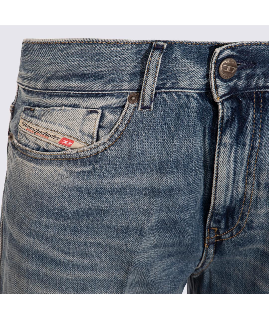 DIESEL Синие хлопковые прямые джинсы, фото 5
