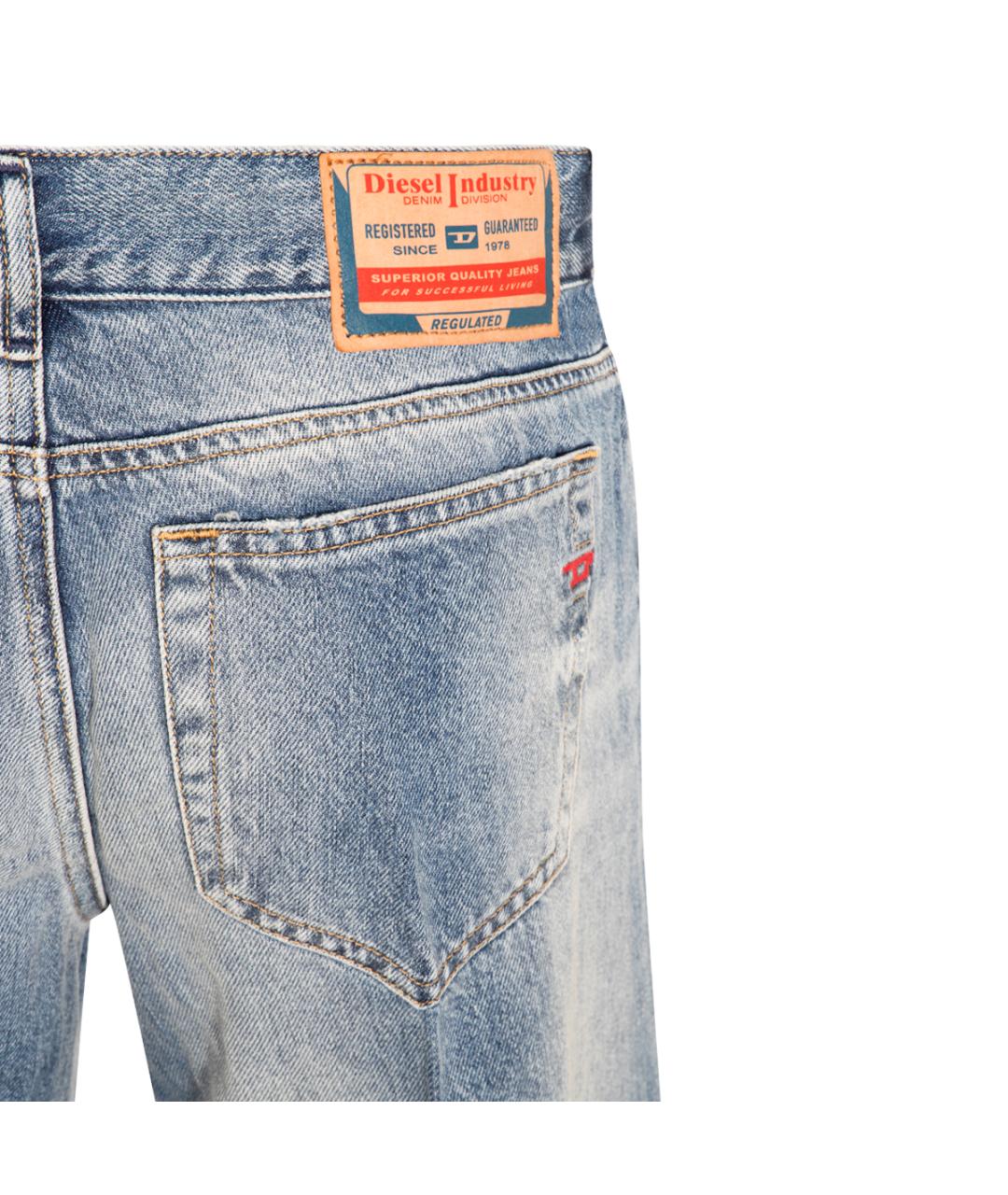 DIESEL Синие хлопковые прямые джинсы, фото 4