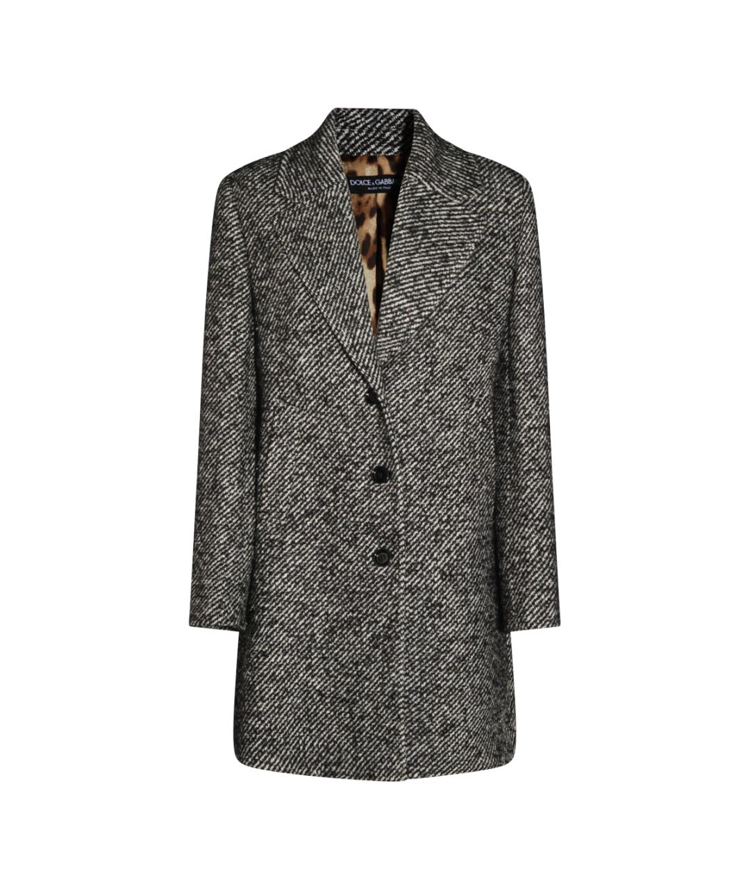DOLCE&GABBANA Серое шерстяное пальто, фото 1