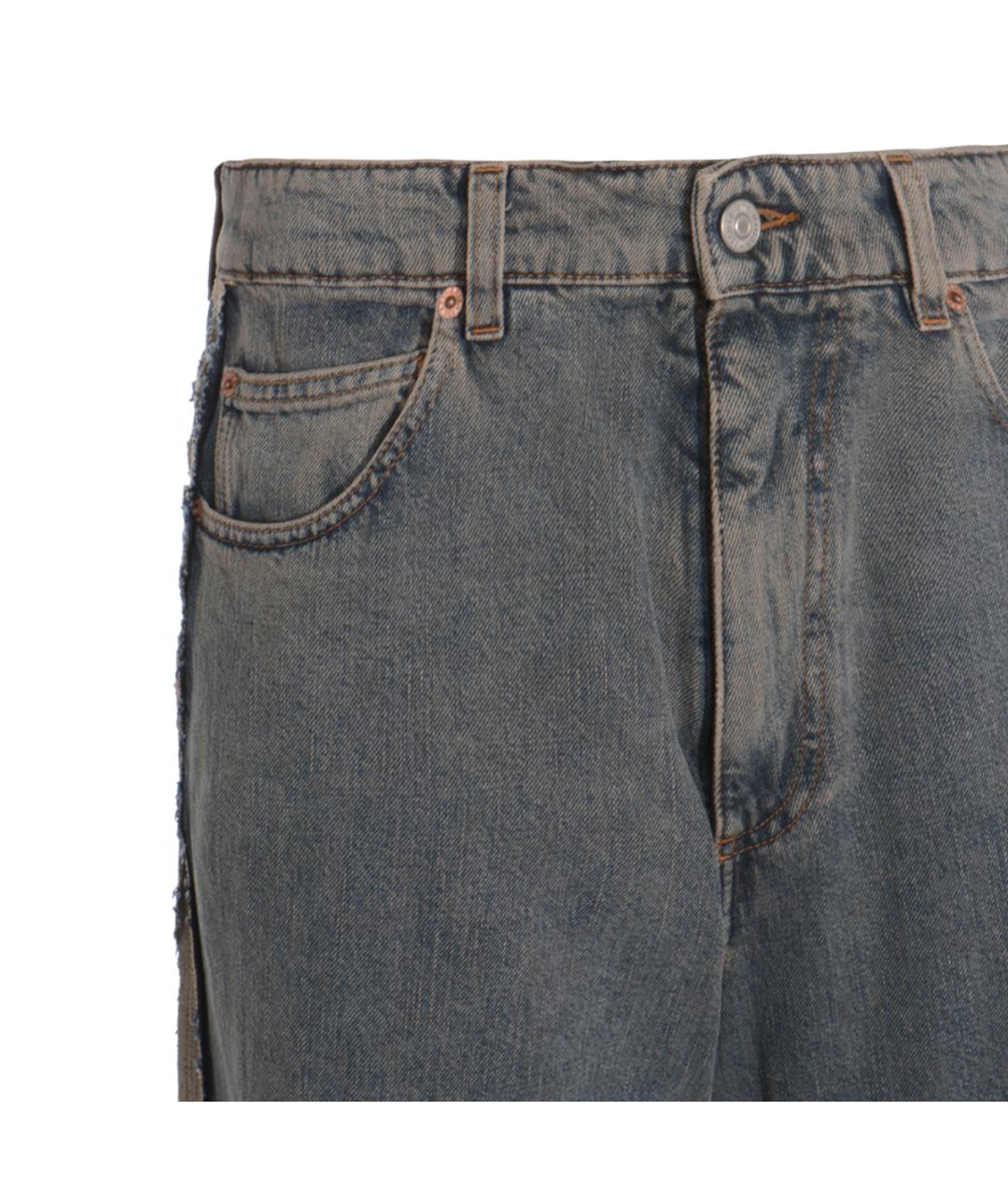 MM6 MAISON MARGIELA Серые хлопковые прямые джинсы, фото 3