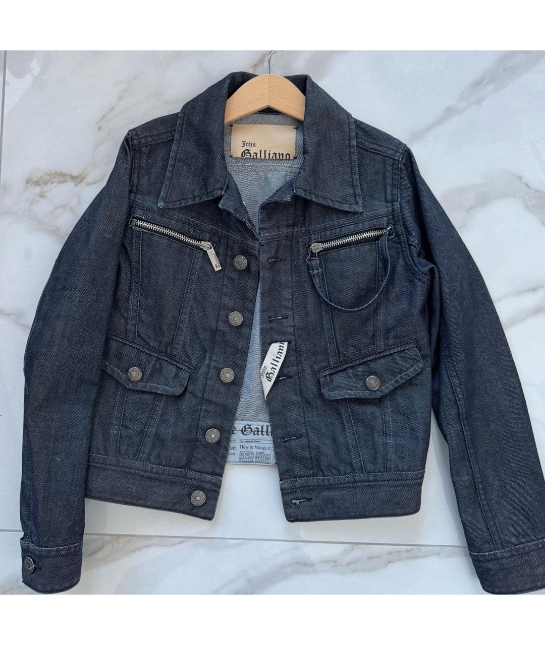 JOHN GALLIANO Темно-синий деним жакет / жилет, фото 6