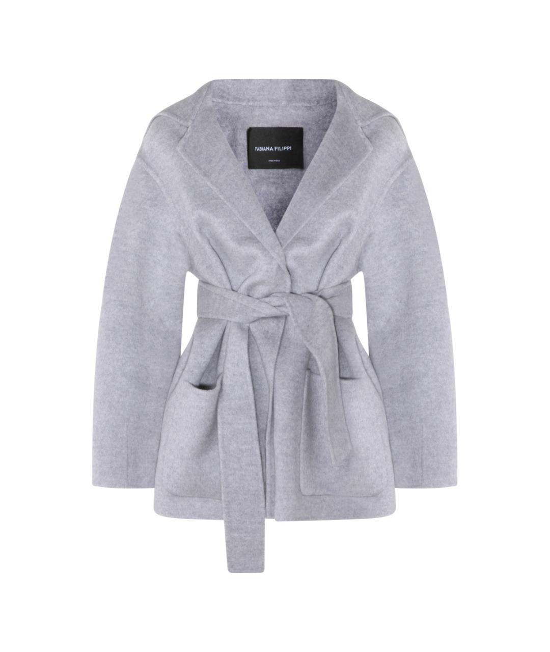 FABIANA FILIPPI Серое шерстяное пальто, фото 1