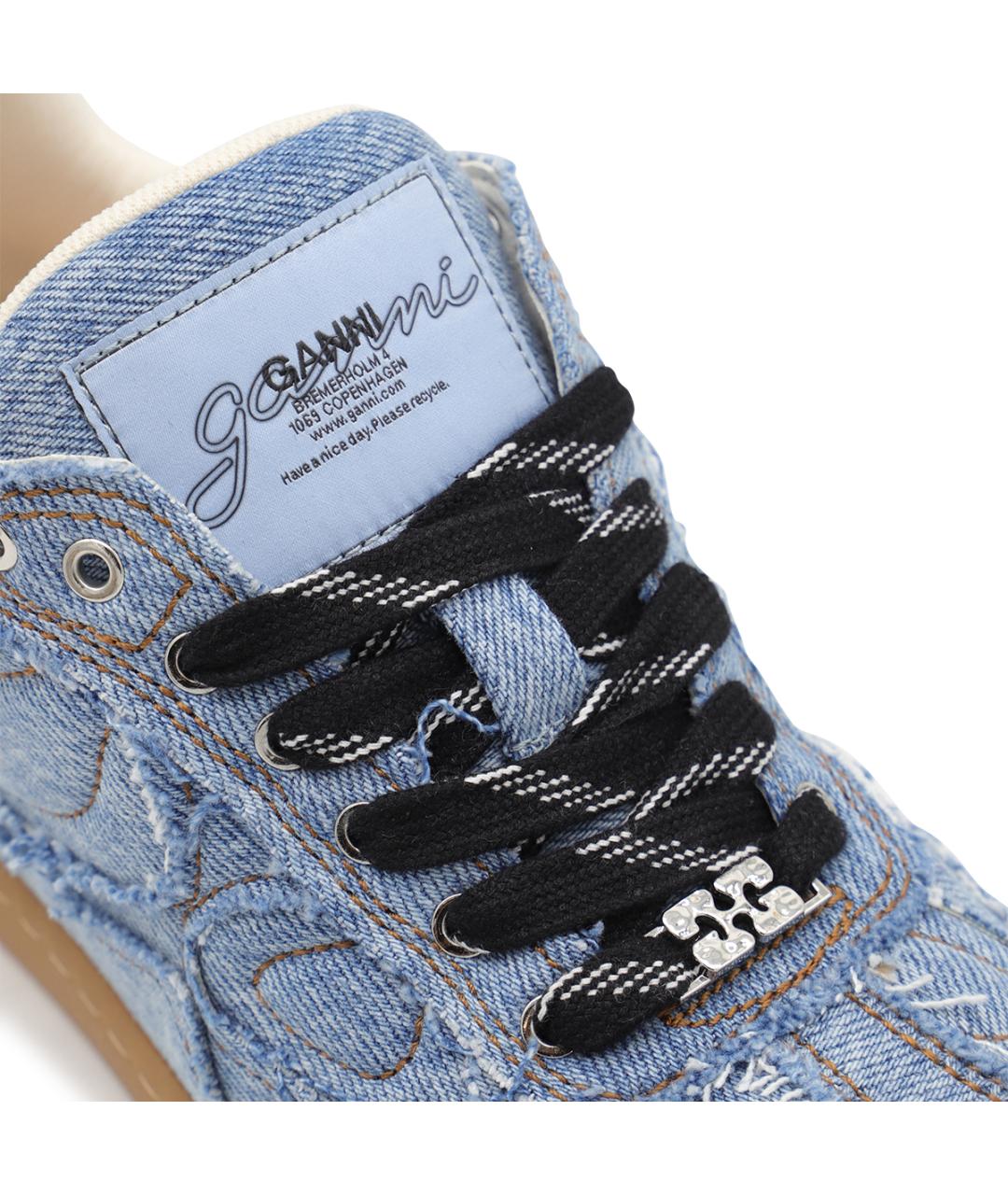 GANNI Голубые текстильные кеды, фото 4