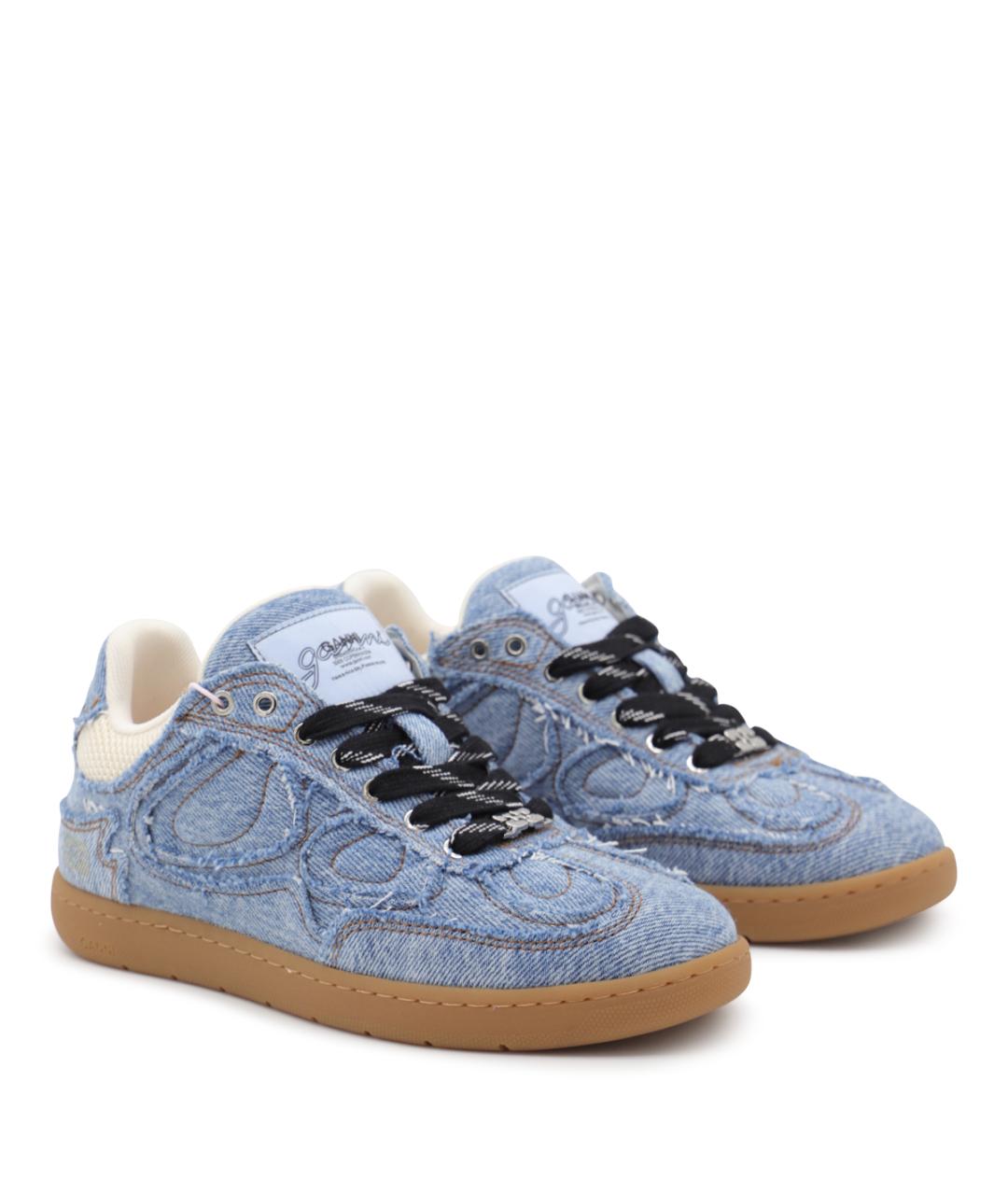 GANNI Голубые текстильные кеды, фото 2