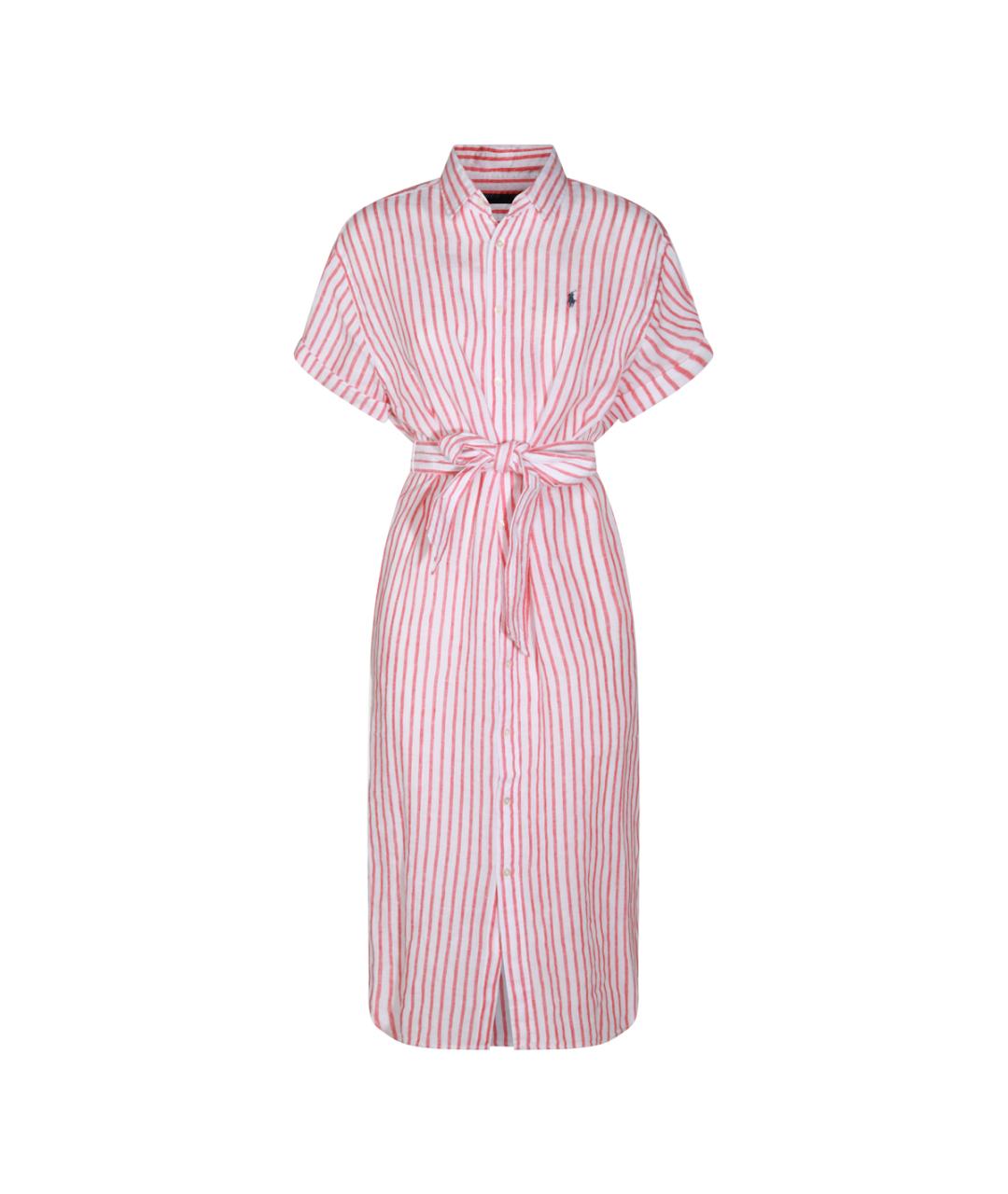 POLO RALPH LAUREN Мульти льняное повседневное платье, фото 8