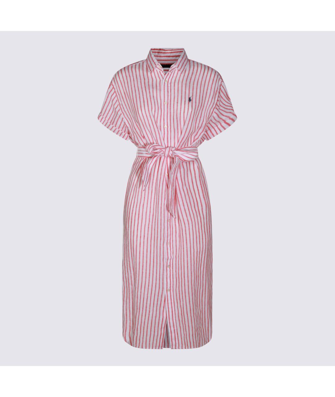 POLO RALPH LAUREN Мульти льняное повседневное платье, фото 9