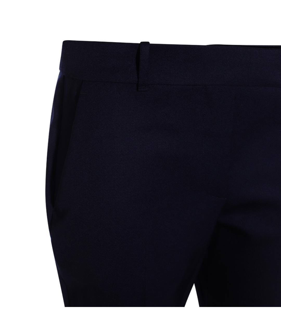 ALEXANDER MCQUEEN Темно-синие шерстяные прямые брюки, фото 3