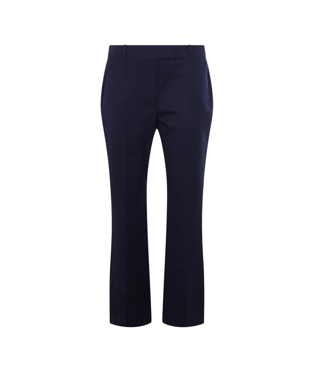 ALEXANDER MCQUEEN Темно-синие шерстяные прямые брюки, фото 1