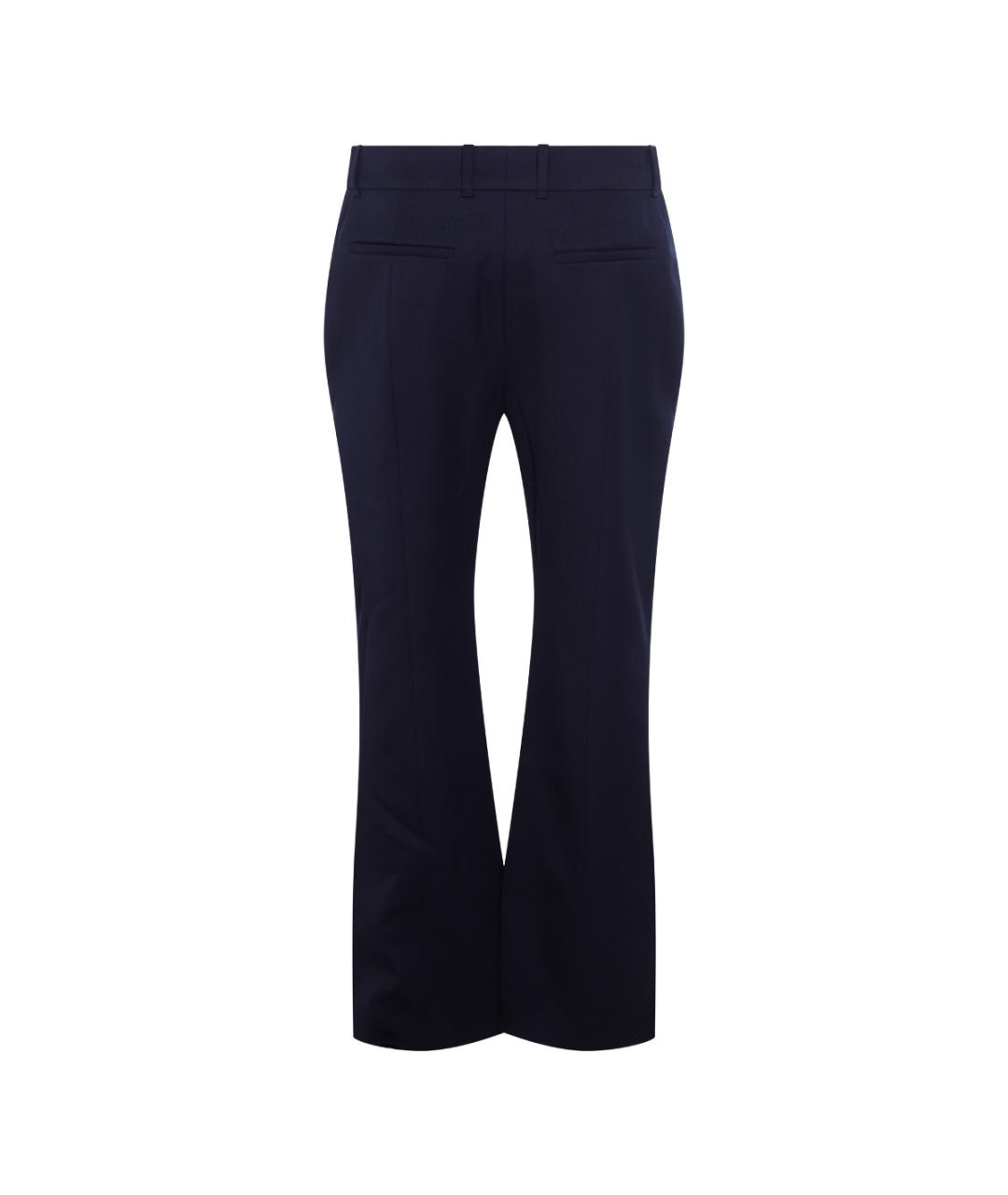 ALEXANDER MCQUEEN Темно-синие шерстяные прямые брюки, фото 2