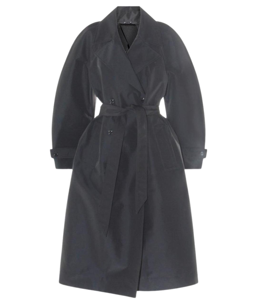 MONCLER Черный полиэстеровый тренч/плащ, фото 1